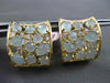 ESTATE EXTRA WIDE 10.37CT DIAMOND & BLUE AGATE 14KT YELLOW GOLD HUGGIE EARRINGS