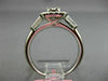 ESTATE 1.04CT ROUND & BAGUETTE DIAMOND 18KT WHITE GOLD CLUSTER SQUARE HALO RING