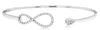 .25CT DIAMOND 14KT WHITE GOLD INFINITY TEAR DROP FLEXIBLE LOVE BANGLE BRACELET