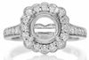 ESTATE WIDE .61CT DIAMOND 14KT WHITE GOLD 3D FILIGREE SEMI MOUNT ENGAGEMENT RING