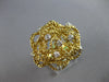 ESTATE LARGE .23CT DIAMOND 18KT YELLOW GOLD 3D CLASSIC ETOILE FLOWER ROSE RING