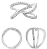 ESTATE .56CT DIAMOND 14KT WHITE GOLD 3D ROUND OPEN LOVE KNOT TENSION FUN RING