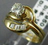 ESTATE .59CT ROUND & BAGUETTE DIAMOND 14KT TWO TONE GOLD 3D ENGAGEMENT RING #240