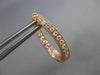 ESTATE .64CT DIAMOND 18KT ROSE GOLD 3D INSIDE OUT OVAL HUGGIE HANGING EARRINGS