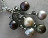 ANTIQUE LARGE .12CT DIAMOND & AAA PEARL 14K BLACK GOLD ETOILE 3D FLORAL NECKLACE