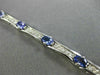 ESTATE 4.29CT DIAMOND & AAA TANZANITE 14KT WHITE GOLD 3D BAMBOO TENNIS BRACELET