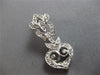 LARGE .60CT DIAMOND 14KT WHITE GOLD 3D HEART FILIGREE LEVERBACK HANGING EARRINGS