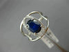 ESTATE 1.53CT DIAMOND & AAA SAPPHIRE 14K WHITE GOLD 3D OVAL HALO ENGAGEMENT RING