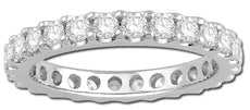 1.5CT DIAMOND 18K WHITE GOLD ROUND CLASSIC SHARE PRONG ETERNITY ANNIVERSARY RING