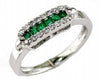 ESTATE .35CT DIAMOND & AAA EMERALD 14KT WHITE GOLD 3D PRINCESS & ROUND FUN RING