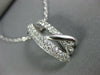 ESTATE LARGE .86CT DIAMOND 18KT WHITE GOLD 3D CLASSIC CRISS CROSS LOVE PENDANT