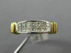 ESTATE .55CT DIAMOND 14K TWO TONE GOLD 2 ROW INVISIBLE PRINCESS ANNIVERSARY RING