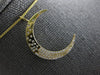 ESTATE LARGE .23CT DIAMOND 18KT YELLOW GOLD 3D ETOILE MOON FLOATING PENDANT