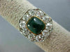 ANTIQUE LARGE 3.80CT DIAMOND & AAA EMERALD PLATINUM 3D OCTAGON ANNIVERSARY RING