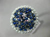 ESTATE EXTRA LARGE .56CT DIAMOND & MULTI GEM 14KT WHITE GOLD 3D MULTI SHAPE RING