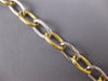 LARGE & LONG .98CT DIAMOND 14KT 2 TONE GOLD 3D OVAL LINK TOGGLE LOVE BRACELET