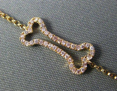 ESTATE .12CT PINK DIAMOND 18KT ROSE GOLD 3D CLASSIC LUCKY DOG BONE FUN BRACELET