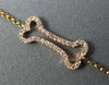 ESTATE .12CT PINK DIAMOND 18KT ROSE GOLD 3D CLASSIC LUCKY DOG BONE FUN BRACELET