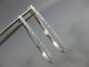 .30CT DIAMOND 18KT WHITE GOLD 3D CLASSIC 2mm OVAL ELONGATED HUGGIE HOOP EARRINGS