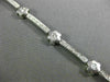 ANTIQUE WIDE 1.16CT DIAMOND 14KT WHITE GOLD MATTE FLOWER TENNIS BRACELET #18276