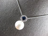 LARGE .53CT DIAMOND & AAA SAPPHIRE & SOUTH SEA PEARL 14KT WHITE GOLD 3D PENDANT