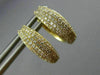 ESTATE .72CT DIAMOND 14KT YELLOW GOLD 3D MULTI ROW MICRO PAVE HUGGING EARRINGS