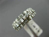 ESTATE WIDE 1.38CT DIAMOND 18K WHITE GOLD 3D SEMI BEZEL WEDDING ANNIVERSARY RING