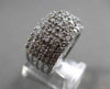 ESTATE LARGE 1.50CT ROUND DIAMOND 14KT WHITE GOLD 5 ROW COCKTAIL RING #21176