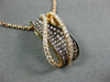 LARGE .75CT WHITE & PINK DIAMOND 18KT ROSE & BLACK GOLD CRISS CROSS WAVE PENDANT