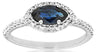 .95CT DIAMOND & AAA SAPPHIRE 14KT WHITE GOLD MARQUISE & ROUND HALO SIDEWAYS RING
