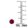 ESTATE AAA RUBY 14KT WHITE GOLD 3D CLASSIC ROUND STUD EARRINGS