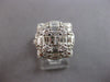 LARGE 1.88CT DIAMOND 18KT WHITE GOLD 3D ROUND & BAGUETTE FLOWER SQUARE FUN RING