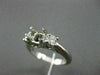 ESTATE .28CT DIAMOND 14KT W GOLD 3 STONE LUCIDA SEMI MOUNT ENGAGEMENT RING #722