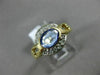 ESTATE .92CT DIAMOND & AAA OVAL TANZANITE 14KT YELLOW GOLD SEMI BEZEL LOVE RING