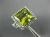 EXTRA LARGE 4.60CT DIAMOND & AAA GREEN AMETHYST 14KT WHITE GOLD 3D PRINCESS RING