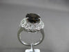 ANTIQUE LARGE 4.42CT DIAMOND & AAA SMOKY TOPAZ 14KT WHITE GOLD 3D FILIGREE RING