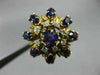 ANTIQUE LARGE 3.21CT DIAMOND & AMETHYST 14KT YELLOW GOLD HANDCRAFTED FLOWER RING