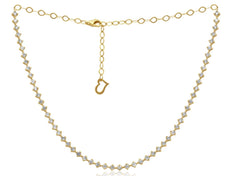 2.65CT DIAMOND 14KT YELLOW GOLD ROUND GEOMETRICAL ADJUSTABLE LOVE TENNIS ECKLACE