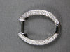 1.68CT DIAMOND 18KT WHITE GOLD INSIDE OUT MULTI ROW OVAL HUGGIE HANGING EARRINGS