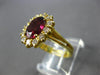 WIDE 2.21CT DIAMOND & AAA GARNET 18K YELLOW GOLD 3D OVAL & ROUND ENGAGEMENT RING