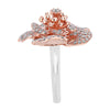 ESTATE LARGE 1.25CT DIAMOND 18KT WHITE & ROSE GOLD 3D ROSE FLOWER LOVE RING