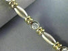 ANTIQUE 1.0CT DIAMOND 14K WHITE & YELLOW GOLD 3D BEZEL LINK LINE BRACELET #18640