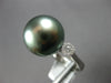 LARGE .12CT DIAMOND & AAA TAHITIAN PEARL 18KT WHITE GOLD 3D ROUND HALO LOVE RING