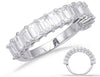 LARGE 2.70CT DIAMOND 14K WHITE GOLD 3D EMERALD CUT SHARED PRONG ANNIVERSARY RING
