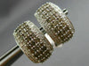 ESTATE WIDE 1.20CT WHITE & CHOCOLATE FANCY DIAMOND 14K WHITE GOLD EARRINGS 22345