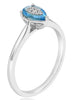 .81CT DIAMOND & AAA BLUE TOPAZ 14KT WHITE GOLD 3D PEAR SHAPE & ROUND ETOILE RING