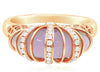 LARGE .30CT DIAMOND & AAA ROSE QUARTZ 18KT ROSE GOLD 3D FILIGREE DOME SHAPE RING