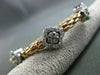 ESTATE 1.30CT DIAMOND 14KT WHITE & ROSE GOLD 3D FLOWER FLEXIBLE BANGLE BRACELET