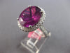 EXTRA LARGE 11.15CT DIAMOND & AAA RHODOLITE 18KT WHITE GOLD OVAL ENGAGEMENT RING
