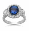 EGL CERTIFIED 4.95CT DIAMOND & AAA SAPPHIRE 18KT WHITE GOLD HALO ENGAGEMENT RING
